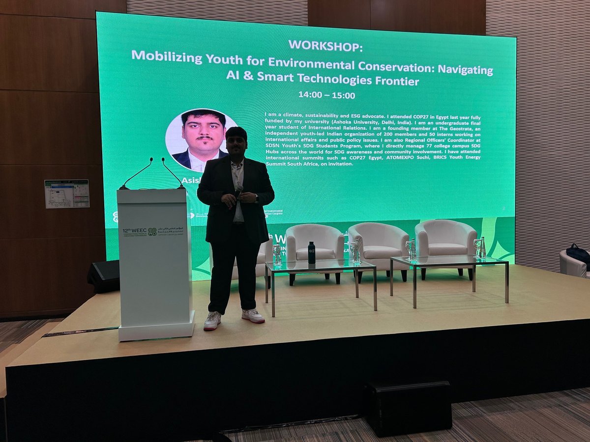 Asish Singh leading a workshop at the 12th World Environmental Education Congress in Abu Dhabi